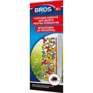 BROS - Muște capcană adezivă pentru fereastră 4 buc/pach